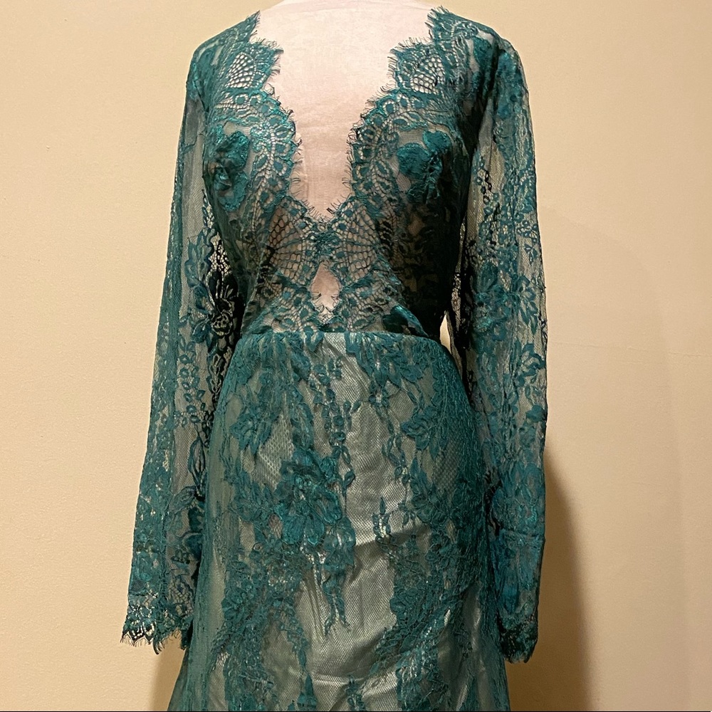 Size 20 Emerald Lace Gown JJs House Mother of bride or groom floor length dress